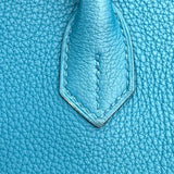 エルメス HERMES バーキン30 X刻 ブルーパオン SV金具 トゴ レディース ハンドバッグ