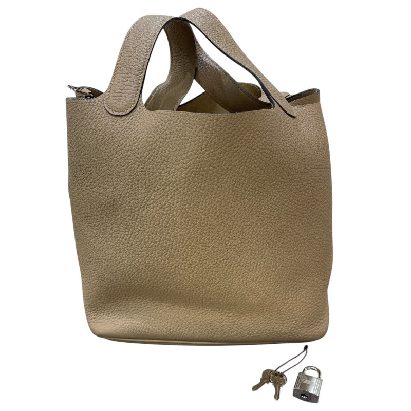 エルメス HERMES ピコタンロックMM Z刻 トレンチxシルバー金具 トリヨン レディース ハンドバッグ