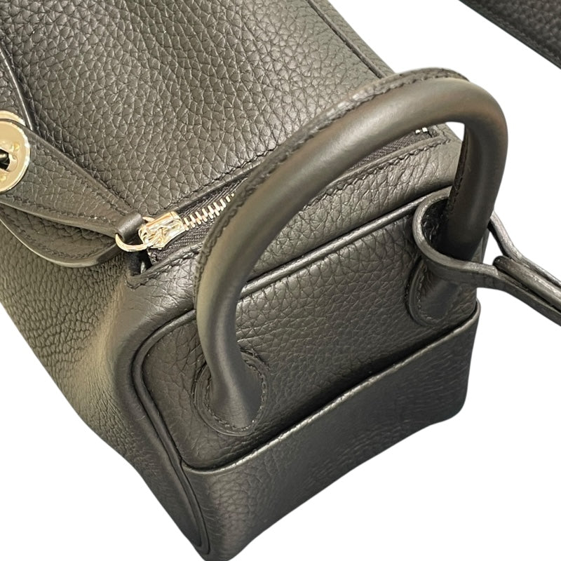 エルメス HERMES リンディミニ K刻印 ブラック シルバー金具 トリヨンクレマンス レディース ショルダーバッグ