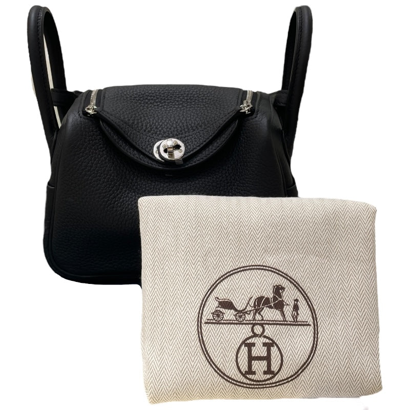 エルメス HERMES リンディミニ K刻印 ブラック シルバー金具 トリヨンクレマンス レディース ショルダーバッグ
