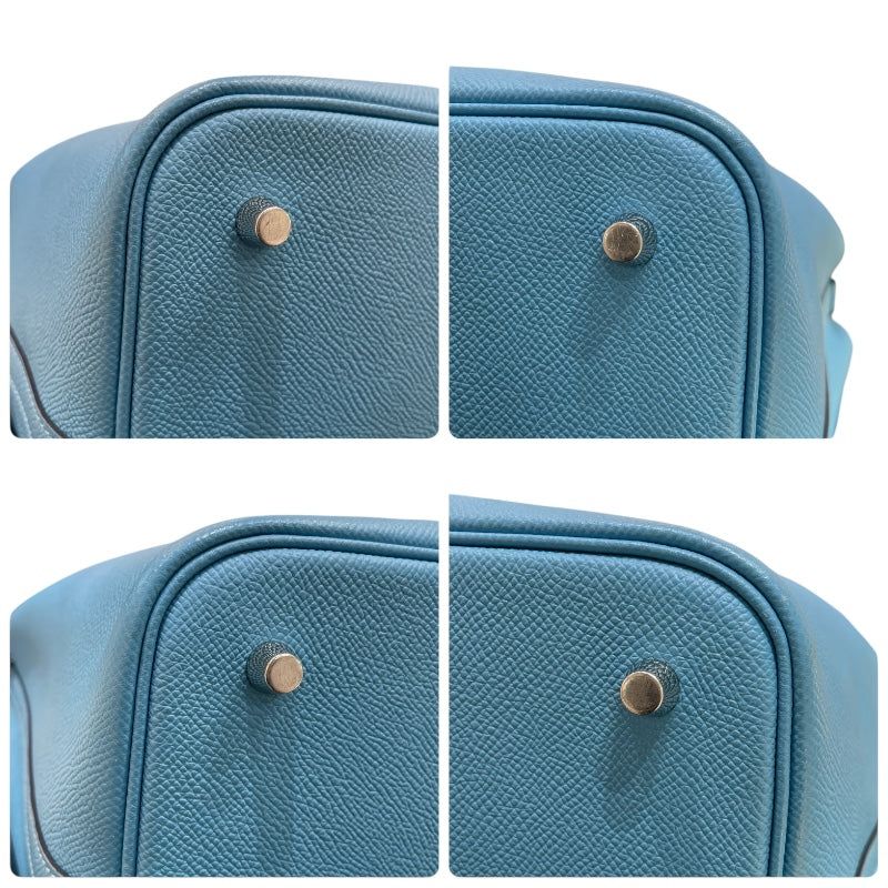 エルメス HERMES ピコタンロックMM　トレサージュ D刻 ブルーノール・ルージュ・ゴールド/SV金具 エプソン レディース ハンドバッグ