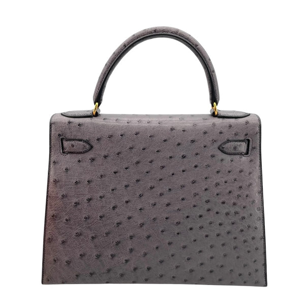 エルメス HERMES ケリー28 外縫い □C刻 グリアガット オーストリッチ レディース ハンドバッグ