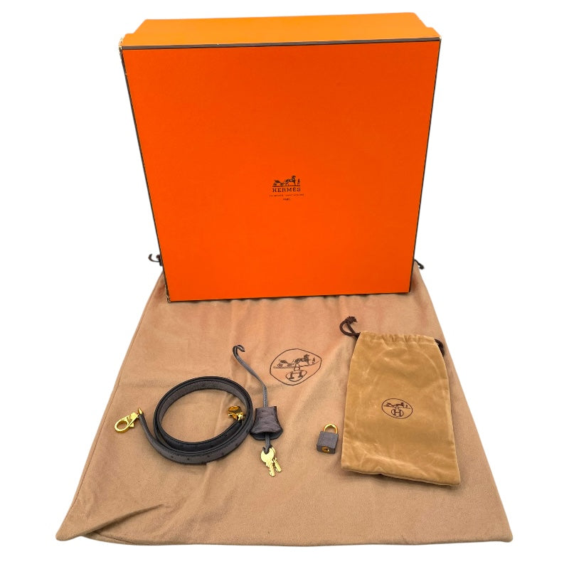 エルメス HERMES ケリー28 外縫い □C刻 グリアガット オーストリッチ レディース ハンドバッグ
