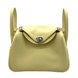 エルメス HERMES リンディミニ ヴェルソ W刻 ジョーヌミルトン/クレ SV金具 トリヨン レディース ショルダーバッグ