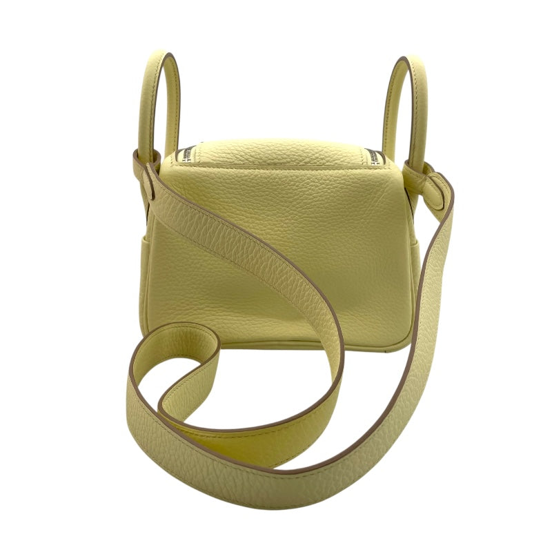 エルメス HERMES リンディミニ ヴェルソ W刻 ジョーヌミルトン/クレ SV金具 トリヨン レディース ショルダーバッグ