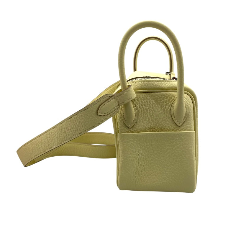 エルメス HERMES リンディミニ ヴェルソ W刻 ジョーヌミルトン/クレ SV金具 トリヨン レディース ショルダーバッグ