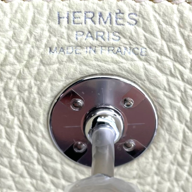 エルメス HERMES リンディミニ ヴェルソ W刻 ジョーヌミルトン/クレ SV金具 トリヨン レディース ショルダーバッグ