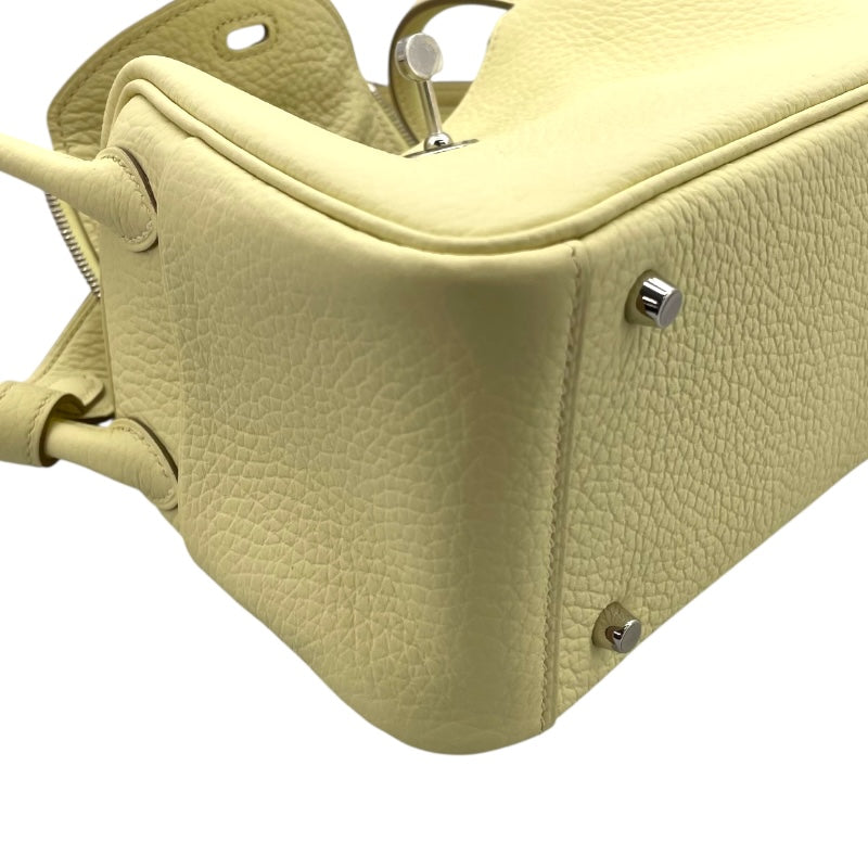 エルメス HERMES リンディミニ ヴェルソ W刻 ジョーヌミルトン/クレ SV金具 トリヨン レディース ショルダーバッグ