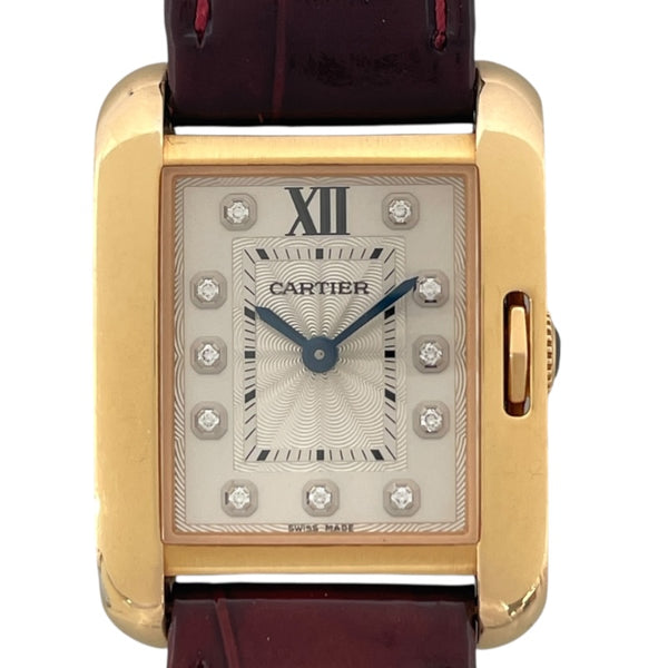 カルティエ Cartier タンクアングレーズ SM WJTA0007 ピンクゴールド K18PG レディース 腕時計
