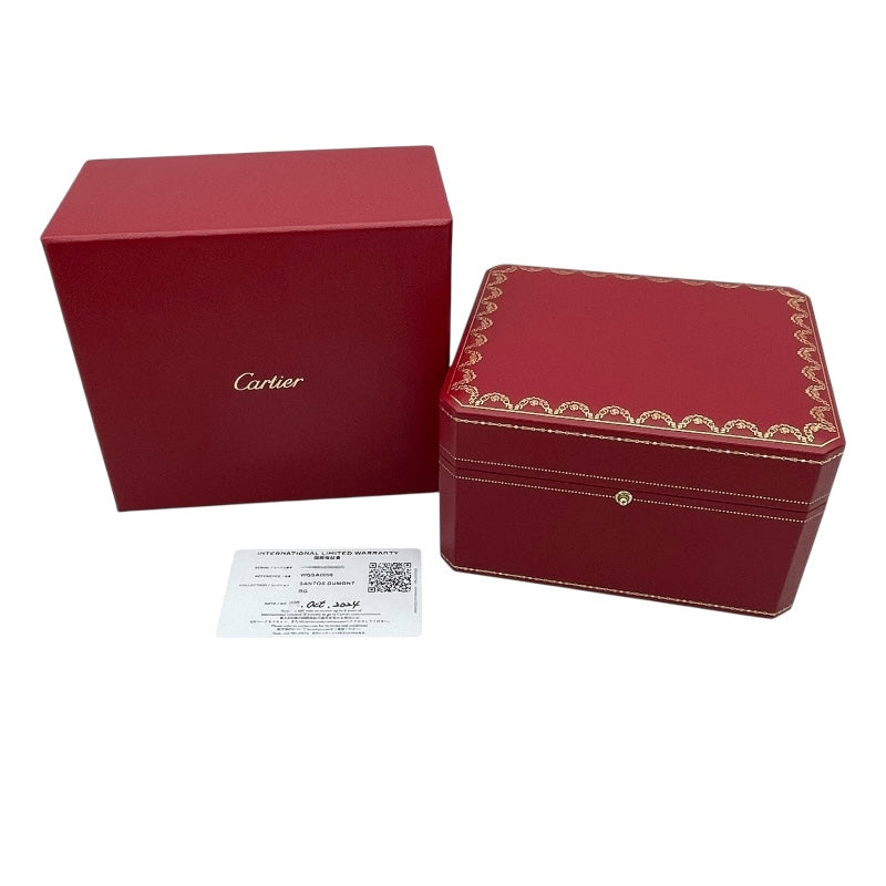 カルティエ Cartier サントスデュモン LM ブルーラッカー WGSA0098 ブルーラッカー K18PG 手巻き メンズ 腕時計
