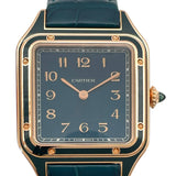 カルティエ Cartier サントスデュモン LM ブルーラッカー WGSA0098 ブルーラッカー K18PG 手巻き メンズ 腕時計