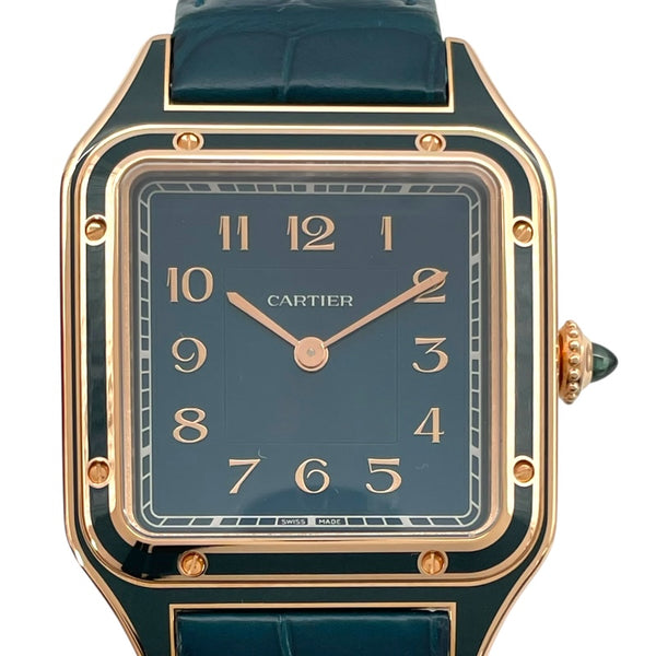 カルティエ Cartier サントスデュモン LM ブルーラッカー WGSA0098 ブルーラッカー K18PG 手巻き メンズ 腕時計