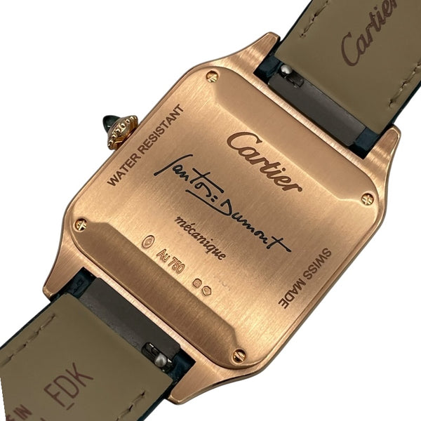 カルティエ Cartier サントスデュモン LM ブルーラッカー WGSA0098 ブルーラッカー K18PG 手巻き メンズ 腕時計
