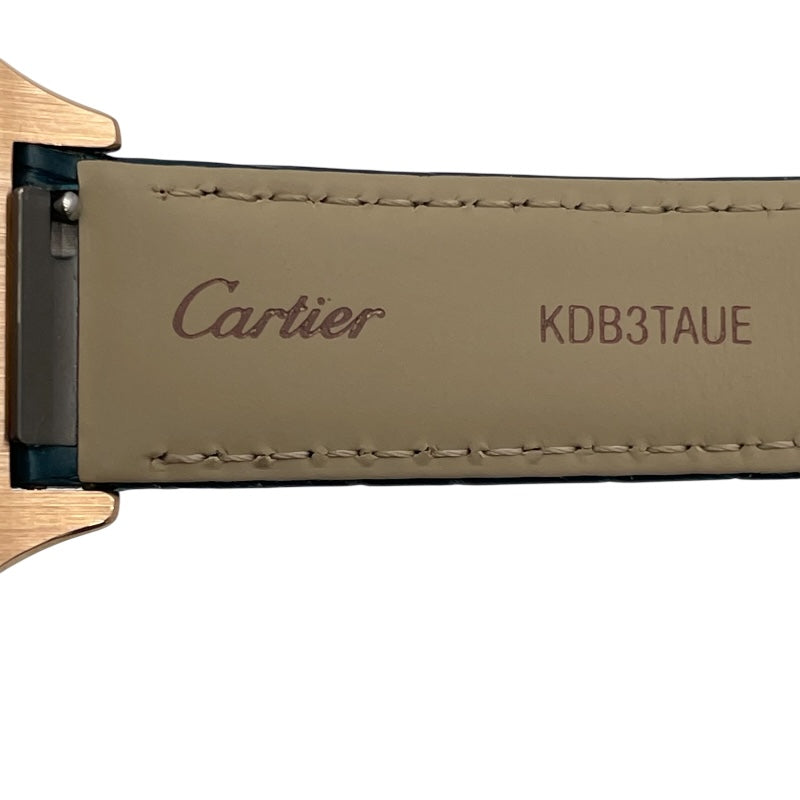 カルティエ Cartier サントスデュモン LM ブルーラッカー WGSA0098 ブルーラッカー K18PG 手巻き メンズ 腕時計