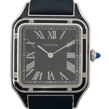 カルティエ Cartier サントス デュモン LM WSSA0046 ブラック SS/革ベルト メンズ 腕時計