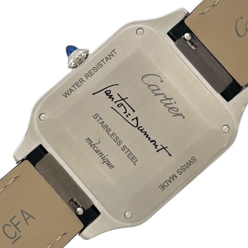 カルティエ Cartier サントス デュモン LM WSSA0046 ブラック SS/革ベルト メンズ 腕時計