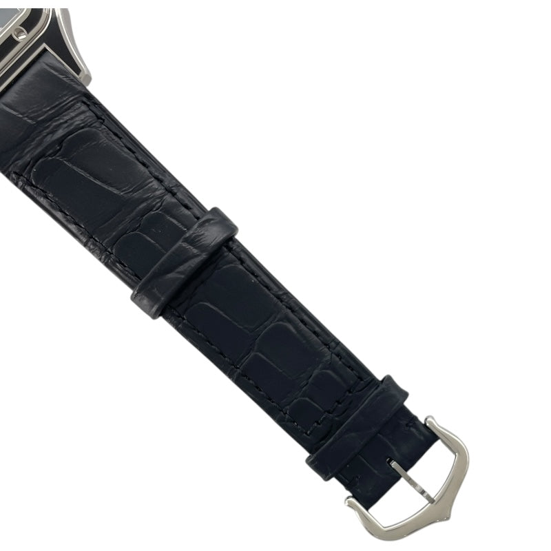 カルティエ Cartier サントス デュモン LM WSSA0046 ブラック SS/革ベルト メンズ 腕時計