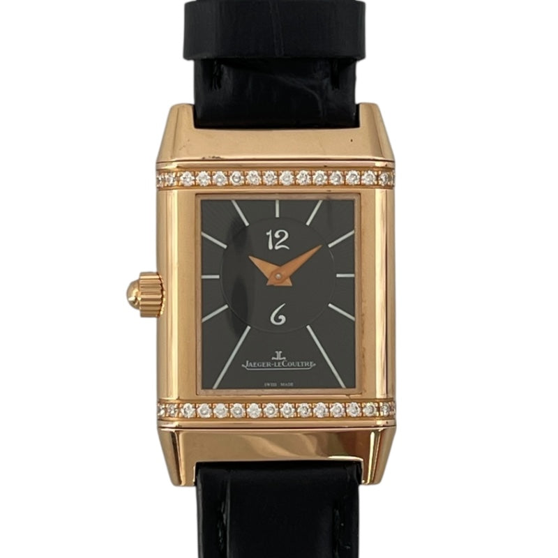 ジャガー・ルクルト JAEGER-LE COULTRE レベルソ デュエット Q2662420(266.2.44) ホワイト K18PG×革ベルト（社外） 手巻き レディース 腕時計