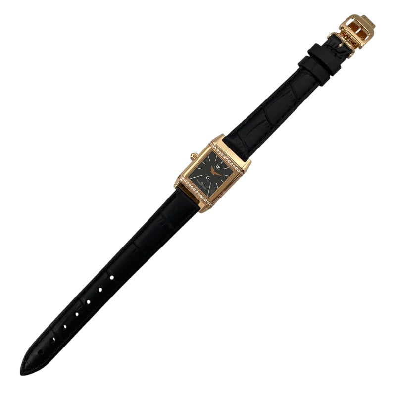 ジャガー・ルクルト JAEGER-LE COULTRE レベルソ デュエット Q2662420(266.2.44) ホワイト K18PG×革ベルト（社外） 手巻き レディース 腕時計