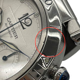 カルティエ Cartier パシャドゥカルティエ38ｍｍ クロノグラフ W31030H3 ホワイト SS 自動巻き メンズ 腕時計