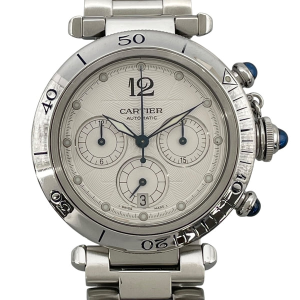 カルティエ Cartier パシャドゥカルティエ38ｍｍ クロノグラフ W31030H3 ホワイト SS 自動巻き メンズ 腕時計