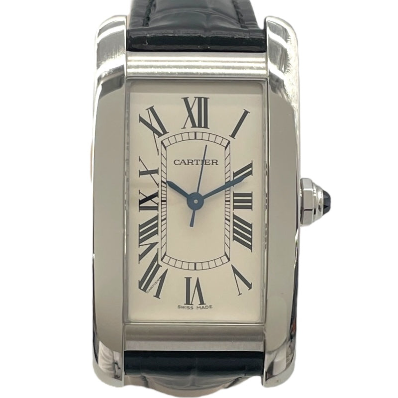 カルティエ Cartier タンクアメリカンMM WSTA0017 シルバー SS 自動巻き メンズ 腕時計
