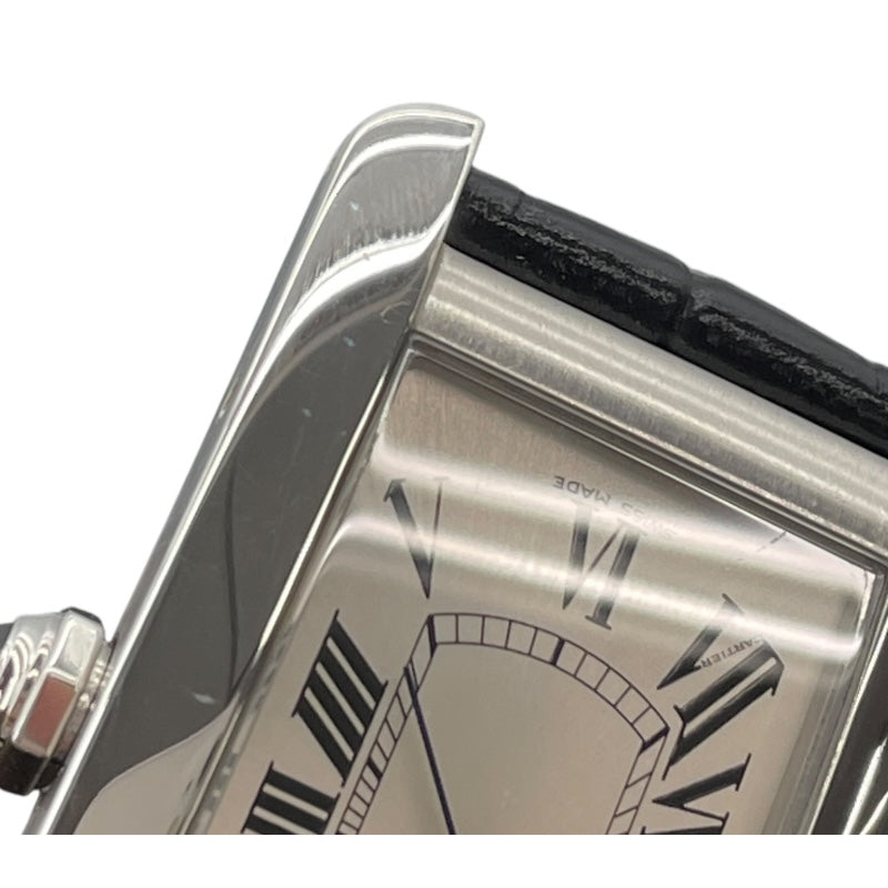 カルティエ Cartier タンクアメリカンMM WSTA0017 シルバー SS 自動巻き メンズ 腕時計