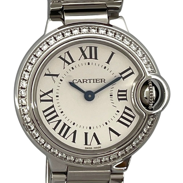 カルティエ Cartier バロンブルー ドゥ カルティエ 28ｍｍ W4BB0015 ホワイト SS クオーツ レディース 腕時計