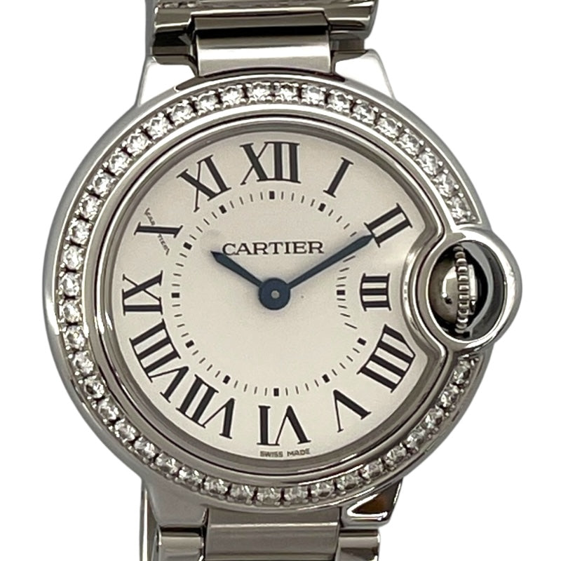 カルティエ Cartier バロンブルー ドゥ カルティエ 28ｍｍ W4BB0015 ホワイト SS クオーツ レディース 腕時計