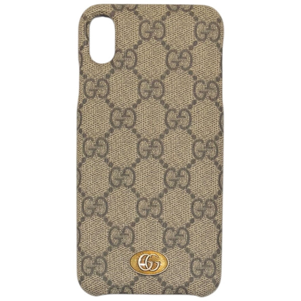 グッチ GUCCI iPhoneXS　MAXケース 587671 グレー GGスプリーム ユニセックス その他ファッション雑貨