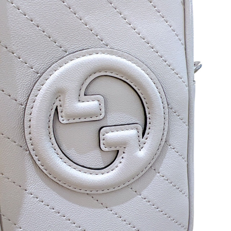 グッチ GUCCI ブロンディミニ チェーンショルダーバッグ 760315 アイボリー/SV金具 レザー レディース ショルダーバッグ