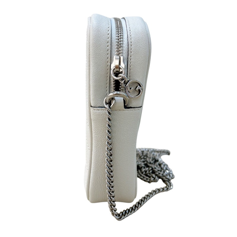 グッチ GUCCI ブロンディミニ チェーンショルダーバッグ 760315 アイボリー/SV金具 レザー レディース ショルダーバッグ