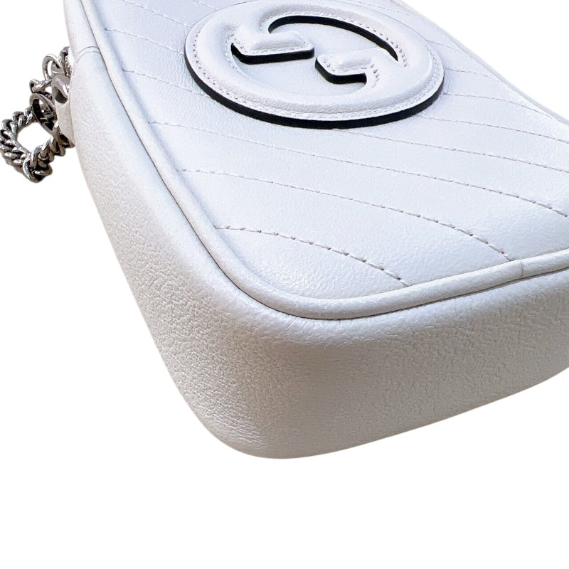 グッチ GUCCI ブロンディミニ チェーンショルダーバッグ 760315 アイボリー/SV金具 レザー レディース ショルダーバッグ