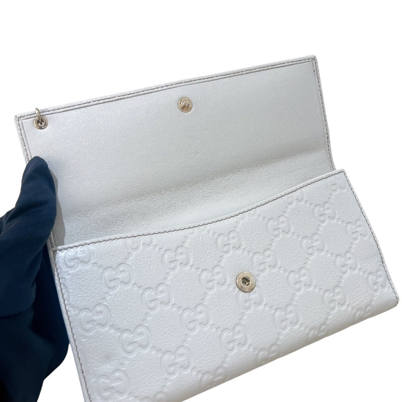 グッチ GUCCI グッチシマ Wホックロングウォレット 212104 アイボリー　GD金具 グッチシマ ユニセックス 長財布