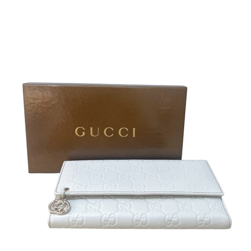グッチ GUCCI グッチシマ Wホックロングウォレット 212104 アイボリー　GD金具 グッチシマ ユニセックス 長財布