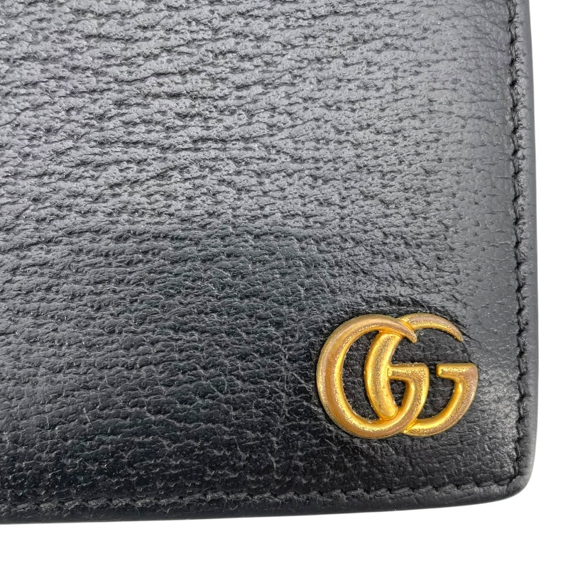 グッチ GUCCI GGマーモント 二つ折り財布 428725 ブラック レザー メンズ 二つ折り財布