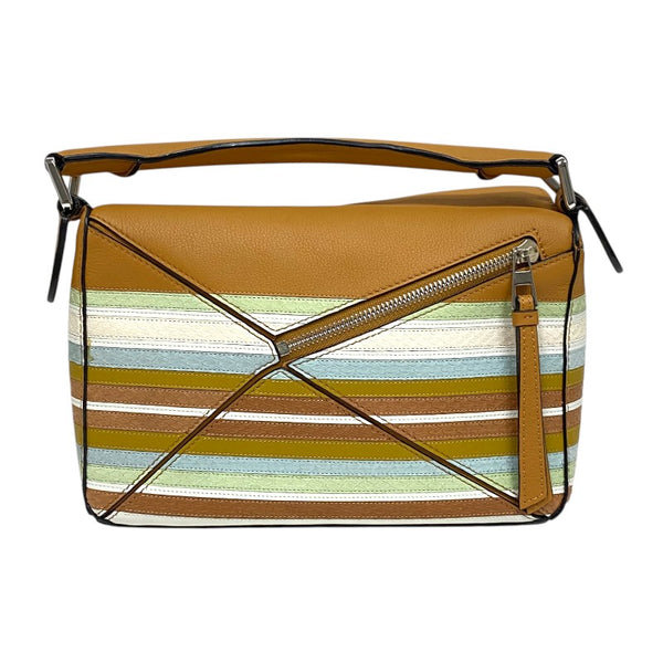 ロエベ LOEWE パズルバッグ スモール タン×マルチカラー カーフ パイソン レディース ハンドバッグ ショルダーバッグ