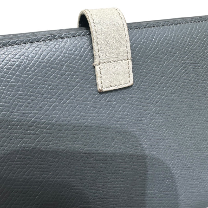 セリーヌ CELINE ラージストラップウォレット グレー・アイボリー カーフスキン レディース 長財布