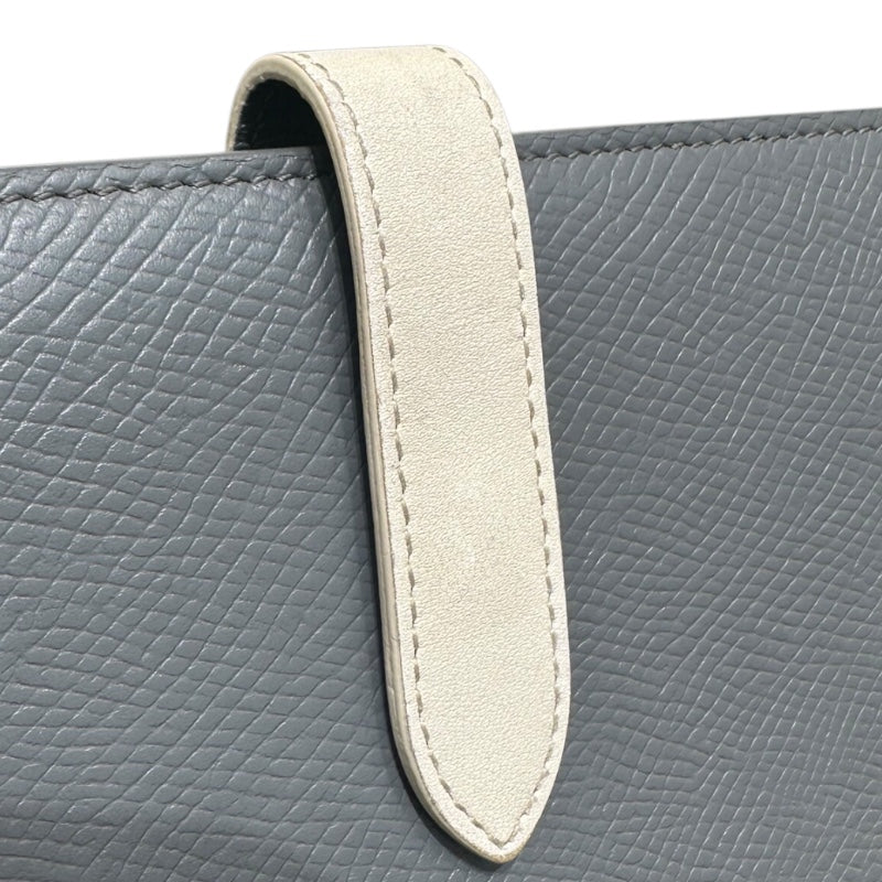 セリーヌ CELINE ラージストラップウォレット グレー・アイボリー カーフスキン レディース 長財布