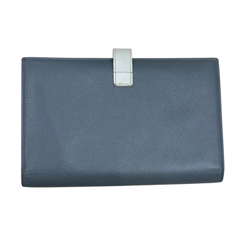 セリーヌ CELINE ラージストラップウォレット グレー・アイボリー カーフスキン レディース 長財布
