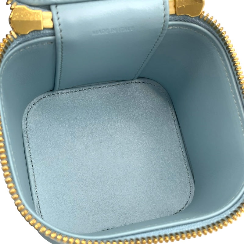 セリーヌ CELINE ミニ バニティケース キュイルトリオンフ 10J763 ライトブルー スムースカーフ レディース ショルダーバッグ