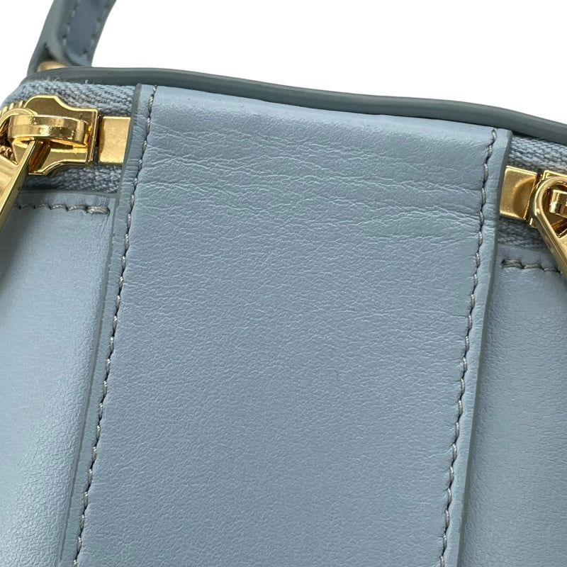 セリーヌ CELINE ミニ バニティケース キュイルトリオンフ 10J763 ライトブルー スムースカーフ レディース ショルダーバッグ