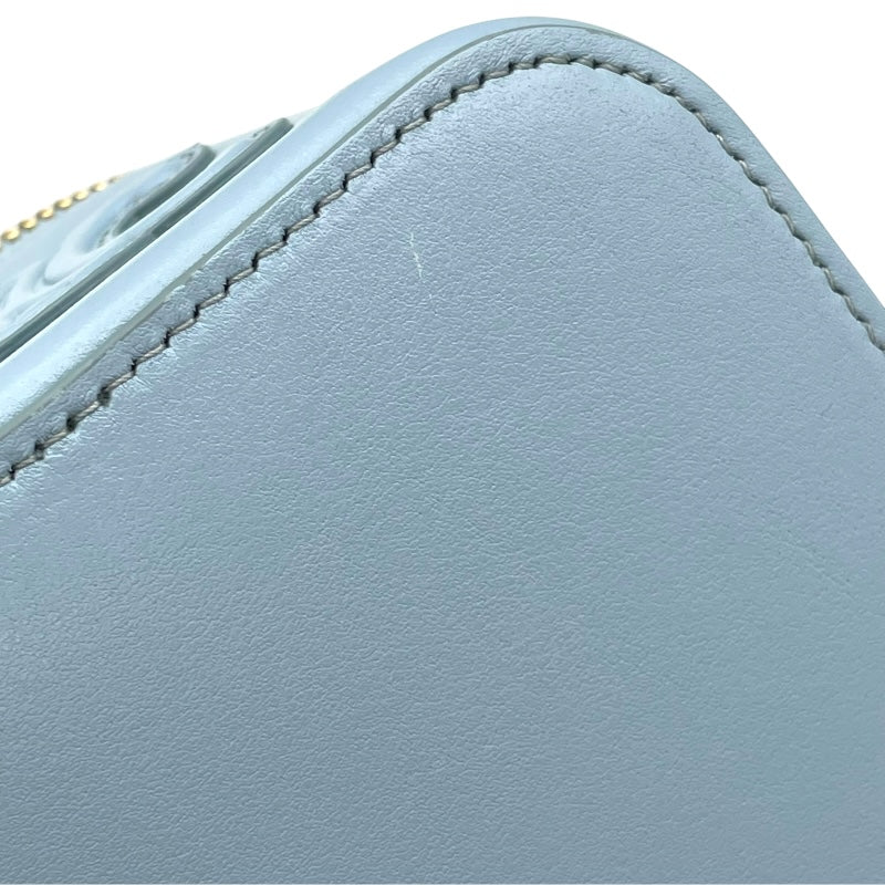 セリーヌ CELINE ミニ バニティケース キュイルトリオンフ 10J763 ライトブルー スムースカーフ レディース ショルダーバッグ