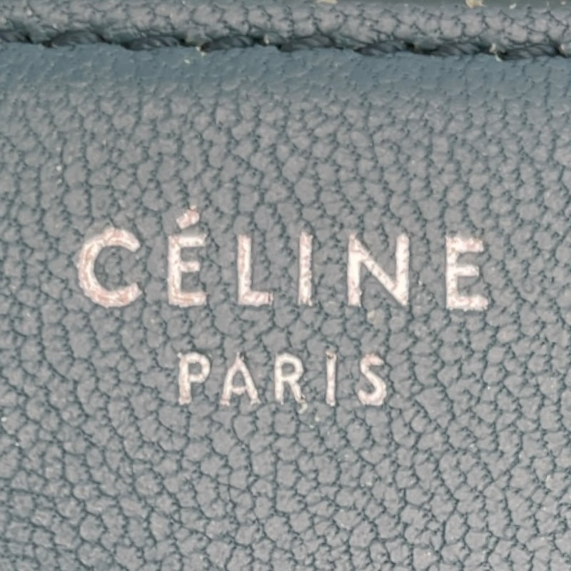 セリーヌ CELINE バイカラーロングジップウォレット ターコイズ/ブラック レザー レディース 長財布