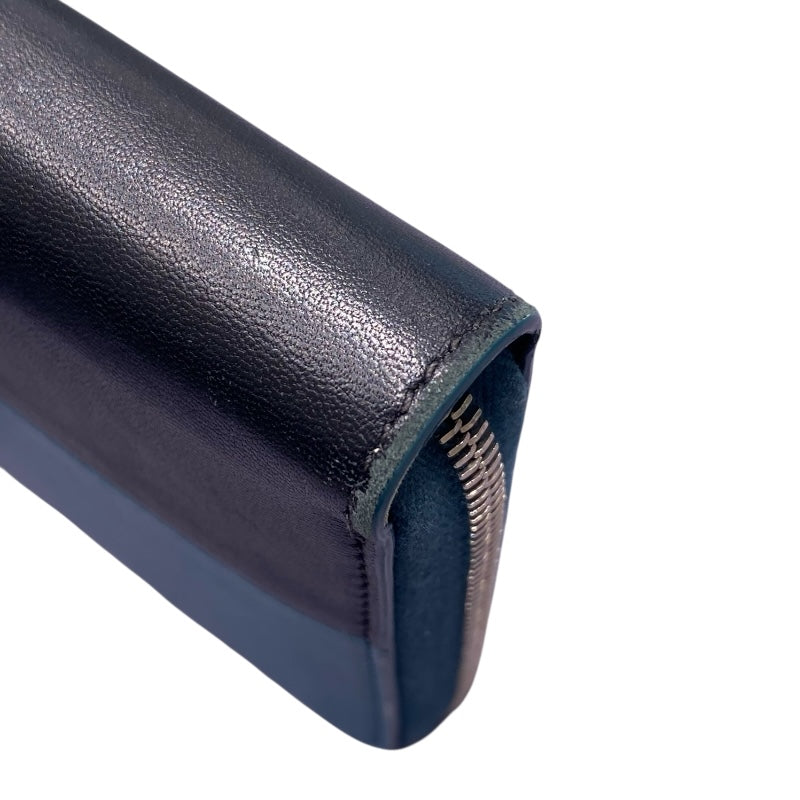 セリーヌ CELINE バイカラーロングジップウォレット ターコイズ