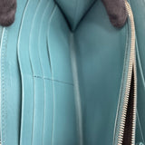 セリーヌ CELINE バイカラーロングジップウォレット ターコイズ/ブラック レザー レディース 長財布