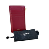 セリーヌ CELINE ジップカードホルダー ボルドー GD金具 カーフスキン レディース カードケース