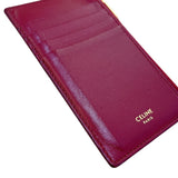 セリーヌ CELINE ジップカードホルダー ボルドー GD金具 カーフスキン レディース カードケース