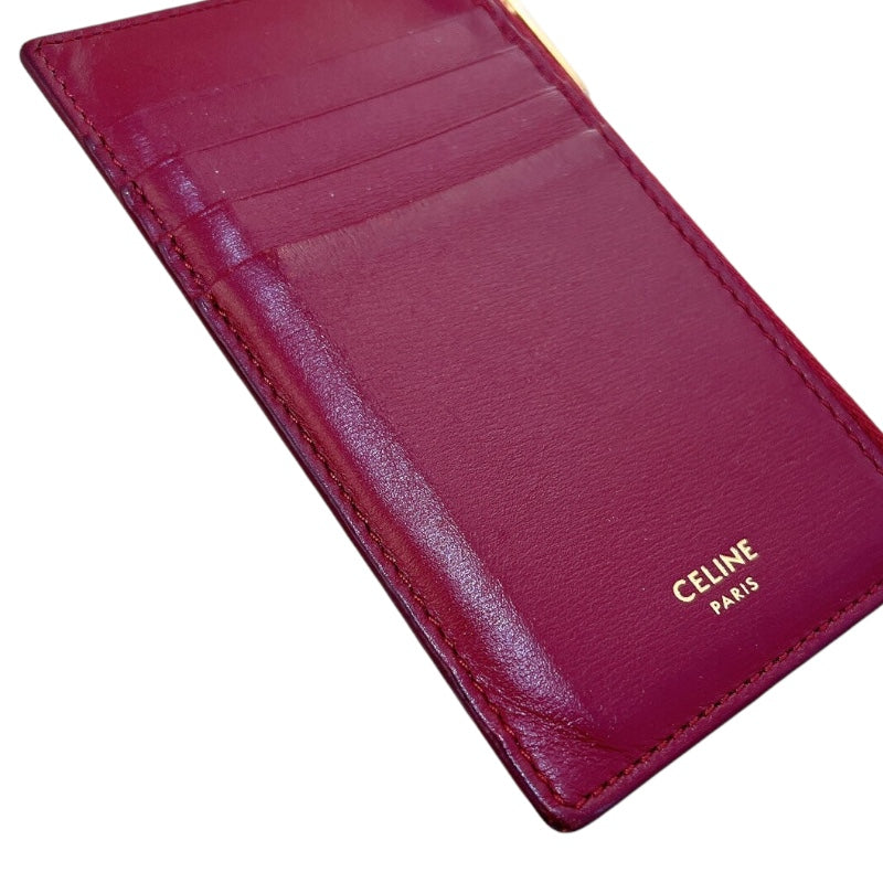 セリーヌ CELINE ジップカードホルダー ボルドー GD金具 カーフスキン レディース カードケース