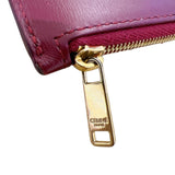 セリーヌ CELINE ジップカードホルダー ボルドー GD金具 カーフスキン レディース カードケース